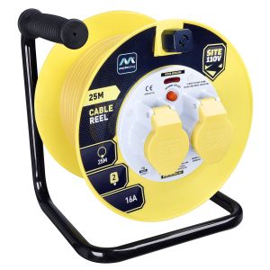 110V open extension reel 2 gang 16A 25 metres
