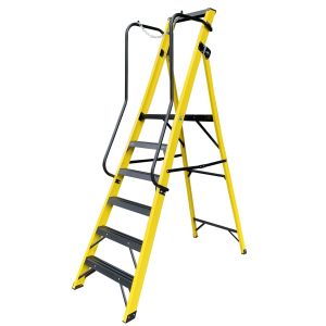 Safety platform ladder fibreglass 6 tread