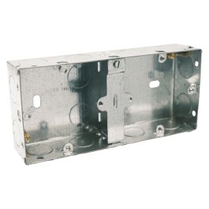 2 x 1 Gang 35mm Dual Steel Switch &amp; Socket Back Box