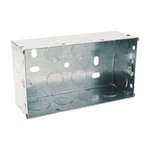 2 Gang 47mm Steel Switch &amp; Socket Back Box