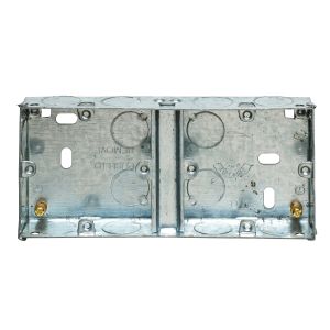 2 x 1 Gang 25mm Dual Steel Switch &amp; Socket Back Box