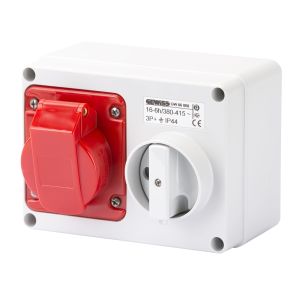 Horizontal Switched Interlocked Sockets - 16A 2P+E 110V 4H