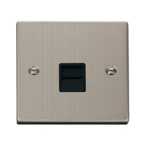 Telephone Outlets - Single secondary socket - black inserts