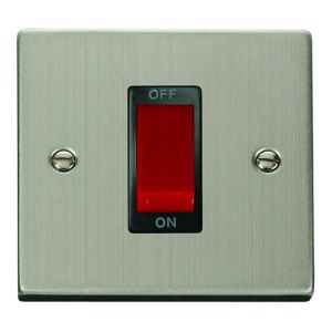 1 gang 45A DP switch - black inserts