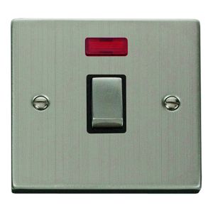 20 Amp DP Plate Switches with neon - black insert