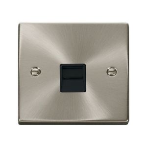 Telephone Outlets - Single secondary socket - black inserts