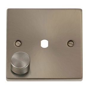 1 gang dimmer plate &amp; knob satin chrome
