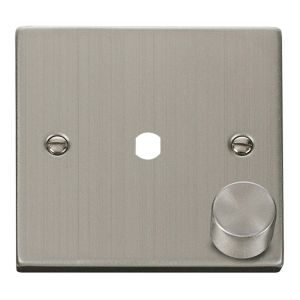 1 gang dimmer plate &amp; knob stainless steel