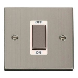 45A DP 1 gang ingot switch stainless steel white inserts