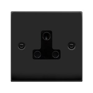 5A Round Pin Socket - Black