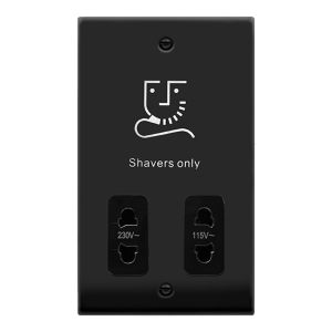 115/230V Dual Voltage Shaver Socket - Black