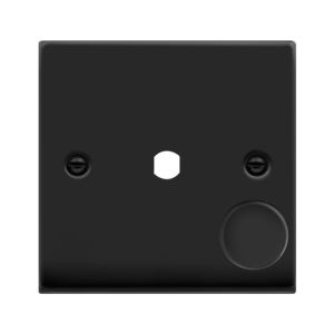 1 Gang Unfurnished Dimmer Plate &amp; Knob black