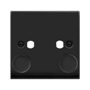 2 Gang Unfurnished Dimmer Plate &amp; Knobs black