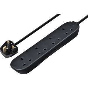 Extension lead 4 gang 2 metres black