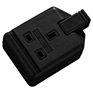 Extension socket 1 gang rewireable black
