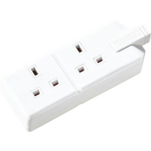 Extension socket 2 gang rewireable white