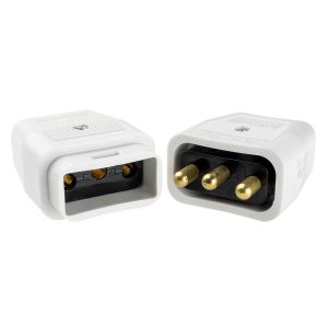 Heavy duty in-line connector 10A 3 pin white