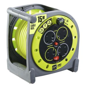 Pro-XT cassette extension reel 4 gang 15 metres