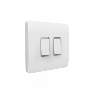 Plate frame 2 gang for kinetic grid switch white