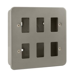 Metal Clad Surface Cover Plate - 6 gang
