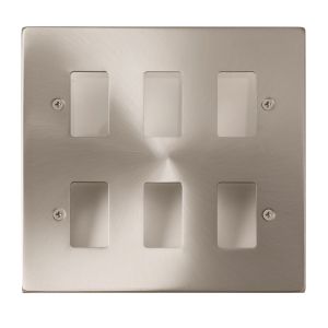 Satin Chrome Cover Plates - 6 gang