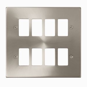 Satin Chrome Cover Plates - 8 gang
