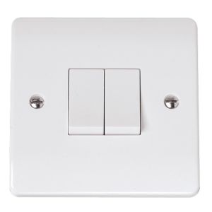 10AX Plate Switches - 2 gang 2 way
