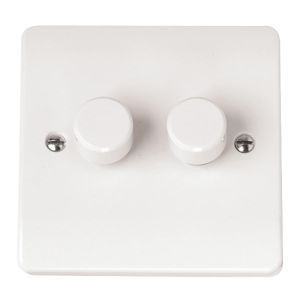 Dimmer switch TE 2 gang 2 way 2x100W white