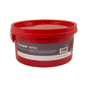 Trade tub red wall plugs &amp; 1.5&quot;x8 wscrews x400