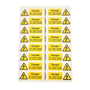 DC cables remain live wrap warning label 150x25 pk=40