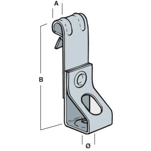 Vertical Flange Threaded Rod Hangers 1-5mm x 68mm (Qty 25) - Silver