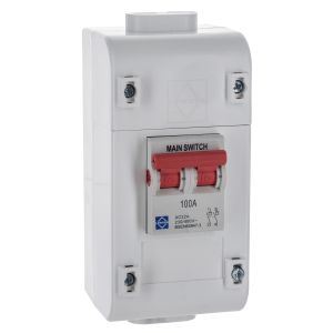 DP Mains Isolator - 100A With 2 Mod Enclosure