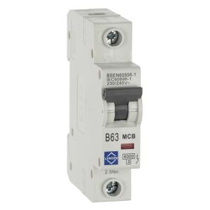 MCB 6kA 1 pole 63A type B