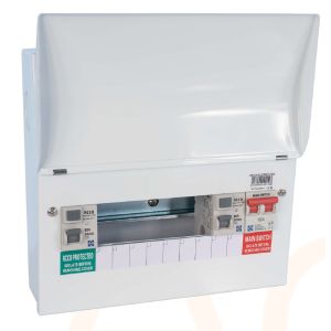 Consumer Unit - 6 Way Semi-Populated Dual RCCB Board