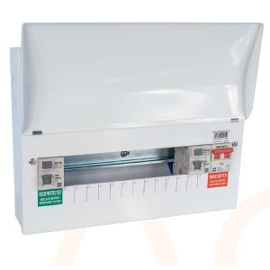 Consumer Unit - 10 Way Semi-Populated Dual RCCB Board