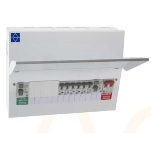 Consumer unit 10-way dual 80A RCD populated RKO