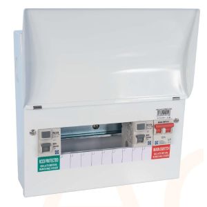 Consumer unit 6-way high integrity dual 80A RCD RKO