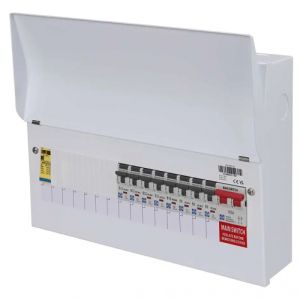 Consumer unit 13-way 100A MS + SPD populated 8xRCBO