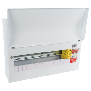 Consumer Unit 14-way 100A main sw + T2 SPD sq ko