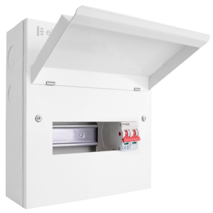 8 Way Metal Consumer Unit with 100A Mains Switch (6 Free Ways)