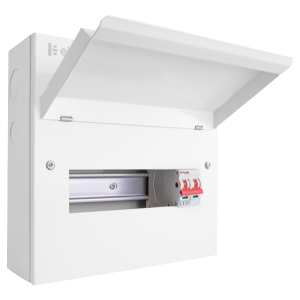 10 Way Metal Consumer Unit with 100A Mains Switch (8 Free Ways)