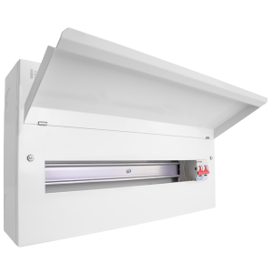 22 Way Metal Consumer Unit with 100A Mains Switch (20 Free Ways)
