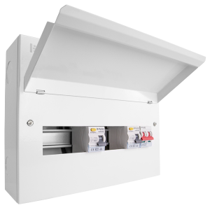 14 Way Metal Consumer Unit with 100A Mains Switch + 2 x 80A 30mA RCD (4+4 Free Ways)