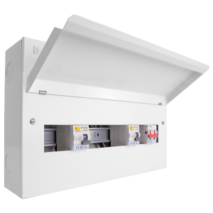 18 Way Metal Consumer Unit with 100A Mains Switch + 2 x 80A 30mA RCD (6+6 Free Ways)
