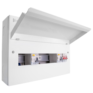 16 Way Combination Metal Consumer Unit with 100A Mains Switch + 2 x 80A 30mA RCD (10 Free Ways)