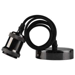 Decorative pendant E27 black/chrome