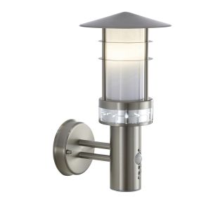 Stainless steel lantern E27 with PIR