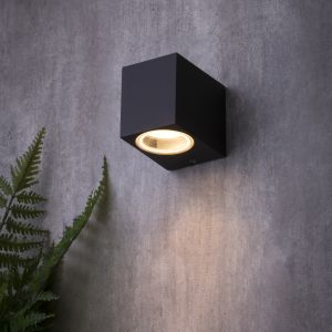 Wall down light 1xGU10 square IP44 anthracite