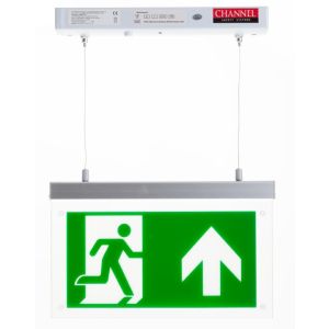 Suspended exit sign 3 hour maint/non-maint LiFePO4