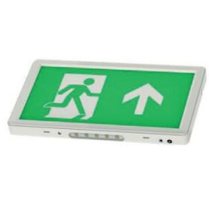 Slim emergency exit sign + legend set LiFePo4 rem con